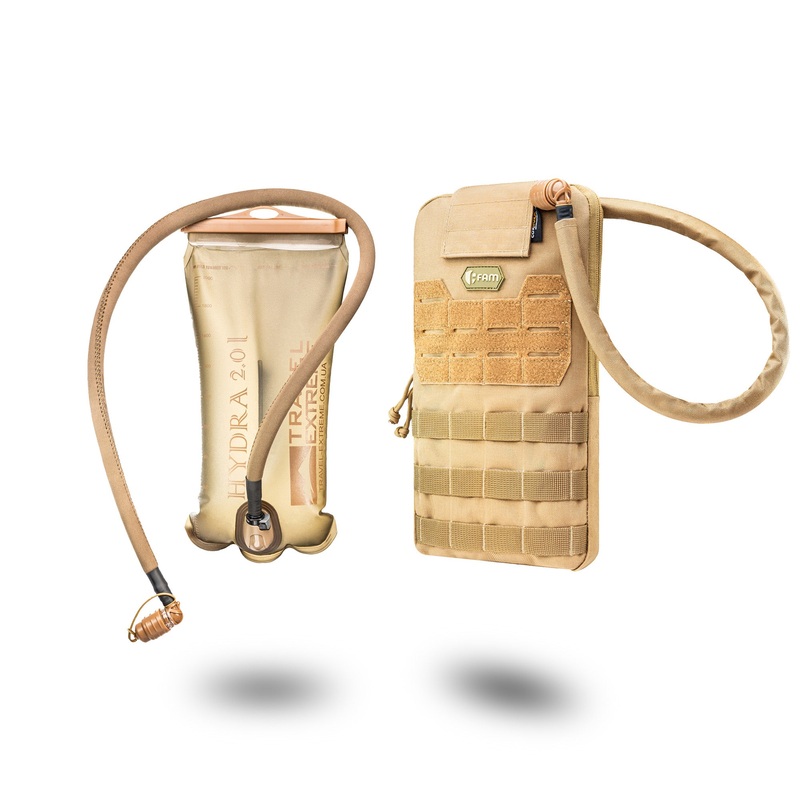 Hydration Pack: 2L Hydration Bladder, Coyote Hose Cover, and Pouch
