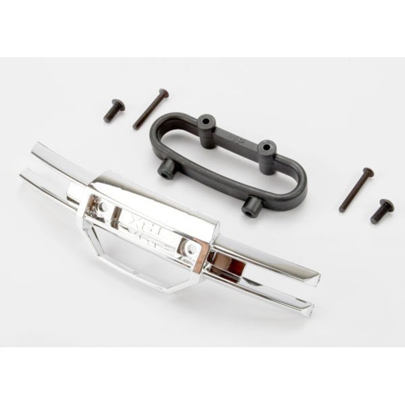 Traxxas 5335A - Bumper front (chrome)/ bumper mount front/ 4x10mm BCS (2)/ 3x25mm BCS (2)