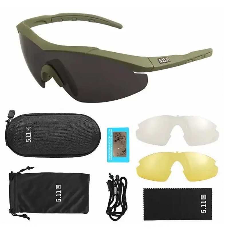 5.11 Aileron Shield Durable Glasses with Case, Olive