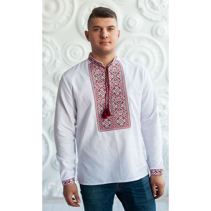 Men's Shirt with Red Pattern