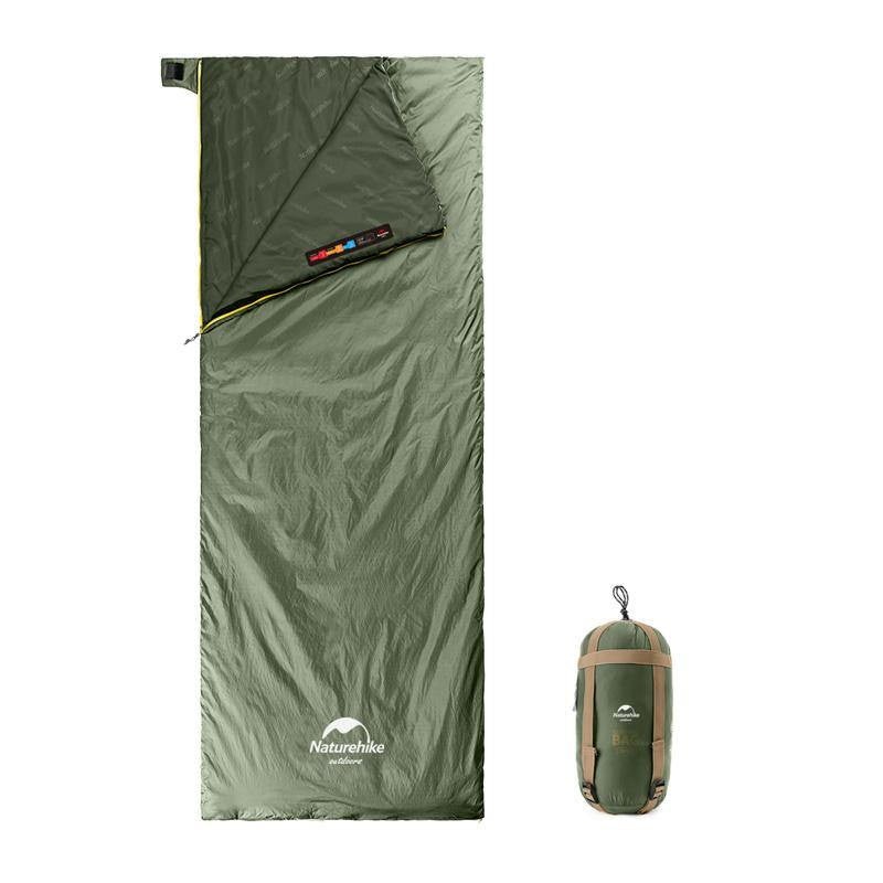 Naturehike Lightweight Summer Sleeping Bag LW180 Left Zip, 15C, M, Green