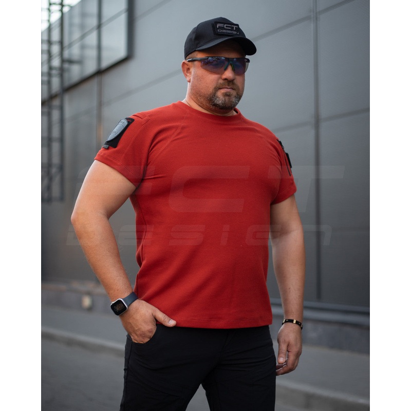 Performance Rugged T-Shirt with Pocket in Terracotta