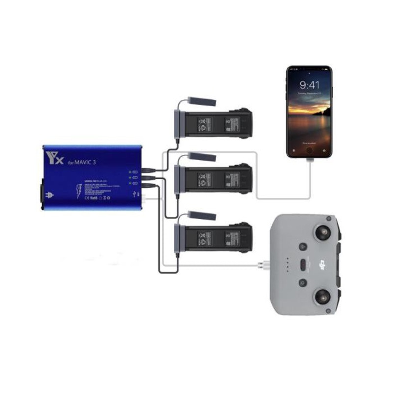YX 5in1 Aluminum Alloy Charger for DJI Mavic 3