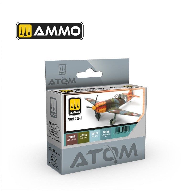 AMMO by Mig Jimenez ATOM-20940 ATOM French WWII Aircraft colours Set / ATOM Set de colores de Aviones Franceses de la IIGM