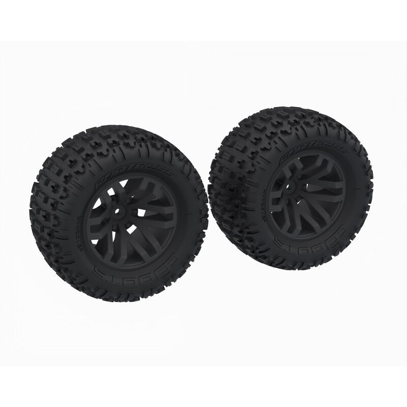 ARRMA ARA1608 Dboots Fortress Monster Truck Tire Set Glued Black 2pcs