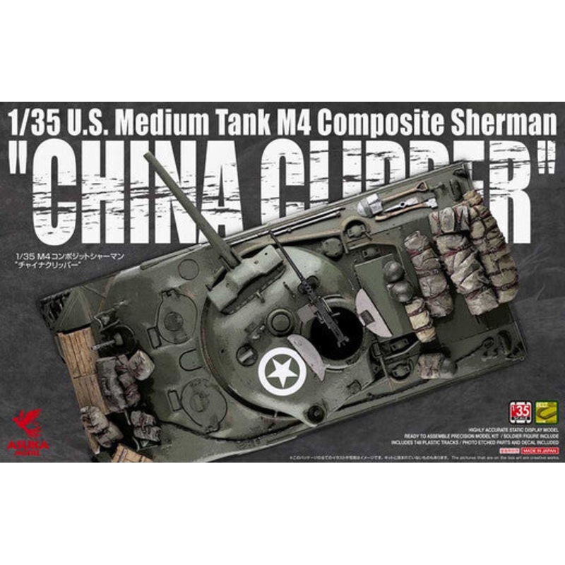 Asuka Model 35-034 Asuka 1/35 U.S. Medium Tank M4 Composite Sherman "China Clipper" Plastic Model Kit