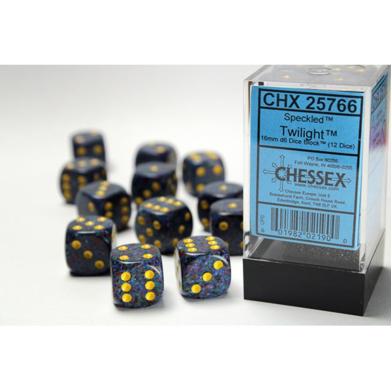 Chessex 25766 Speckled 16mm d6 Twilight Dice Block (12 dice)