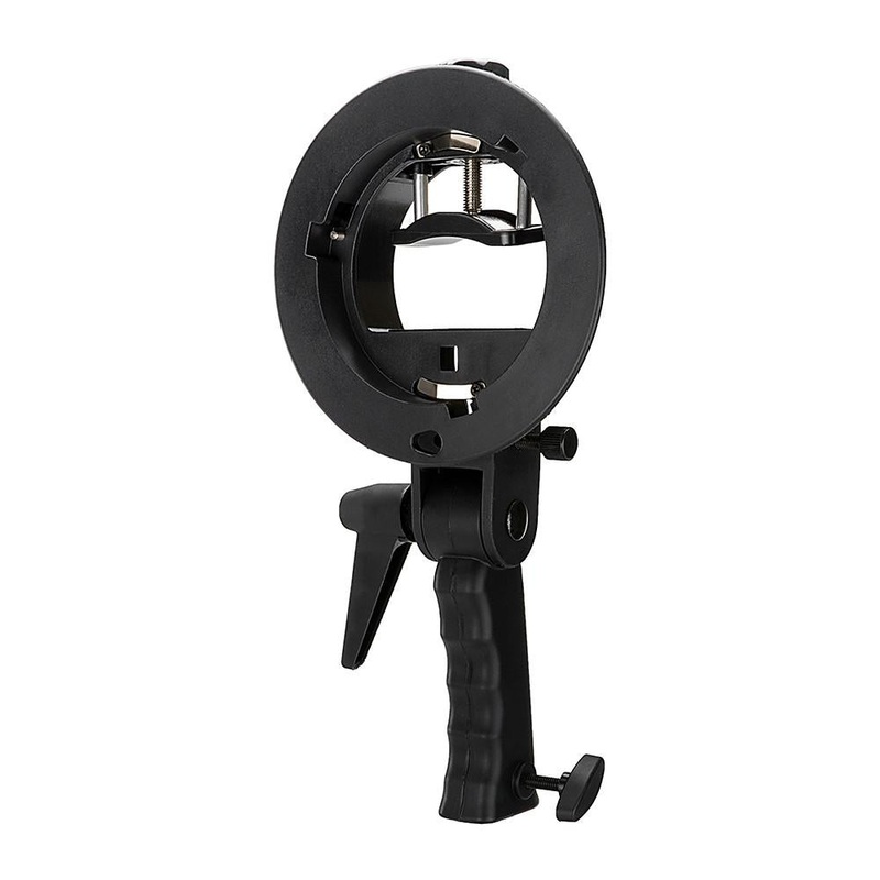 Fotodiox Pro Flash Bracket Holder with Handle for Speedlight Flash Guns and Bowen Mount Strobes