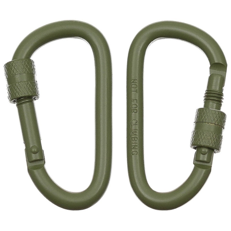 MFH Olive Aluminum Carabiner 6mm x 6cm