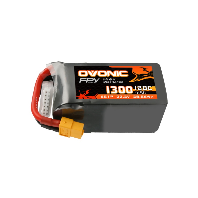 Ovonic 6S LiPo Battery Pack 1300mAh 120C 22.2V FPV Battery with XT60 Plug for FPV Racing Drone