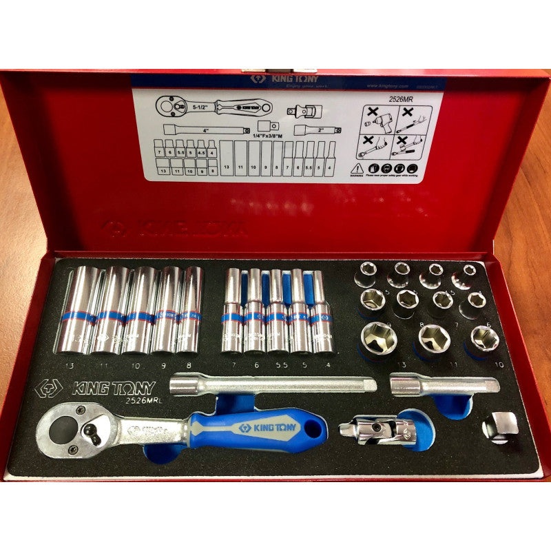 1/4" Drive Socket Set, 26 Pieces