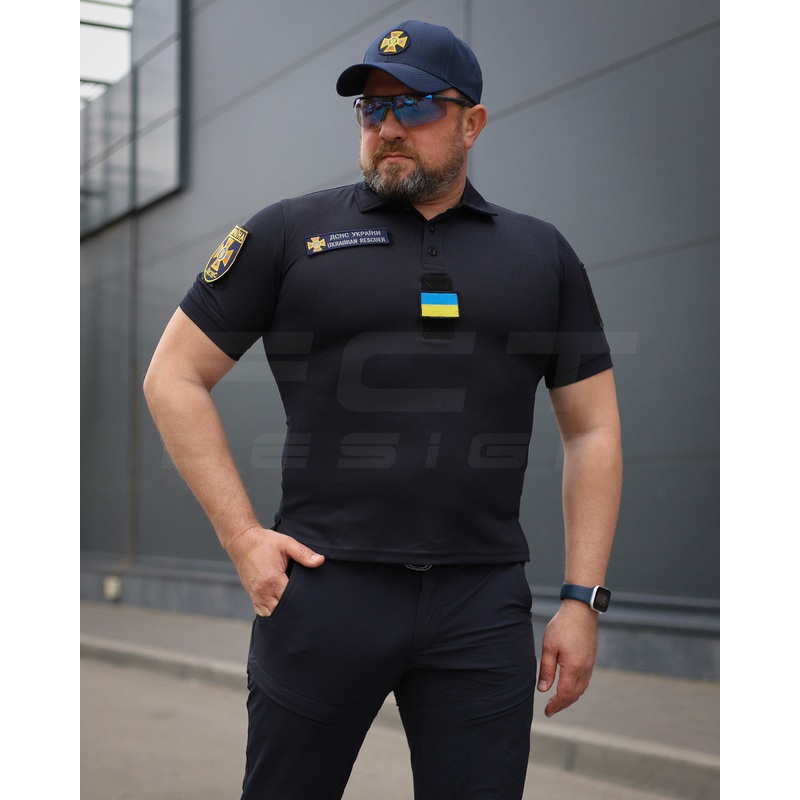 CoolPass Moisture-Wicking Dark Blue Polo Shirt for Emergency Services