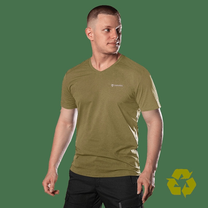 Totem V-Neck T-Shirt in Tan