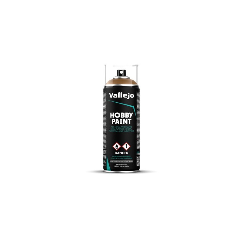 Vallejo AV28014 Aerosol Spray Primer - Leather Brown 400ml Old Packaging