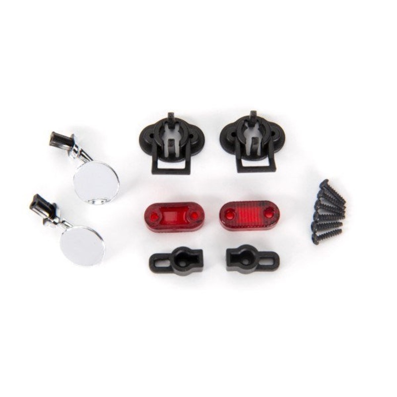 Traxxas 9339 - Side mirrors (left & right)/ mounts (2)/ tail light lens (2)/ retainers (2)/ 1.6x7 BCS (self-tapping) (6) (fits #9333 or 9335 body)