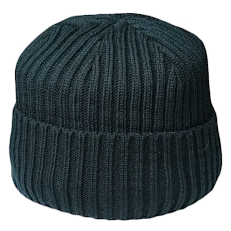 Blue Knit Beanie with Fleece Band