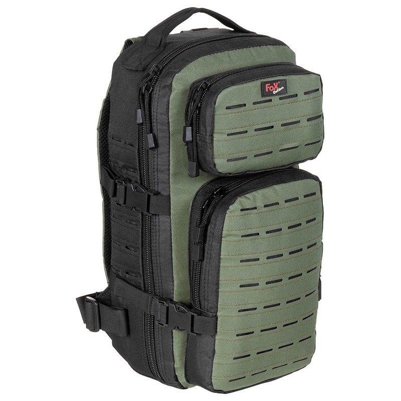 Fox Outdoor 30L Olive/Black Rugged Compact-Travel Backpack