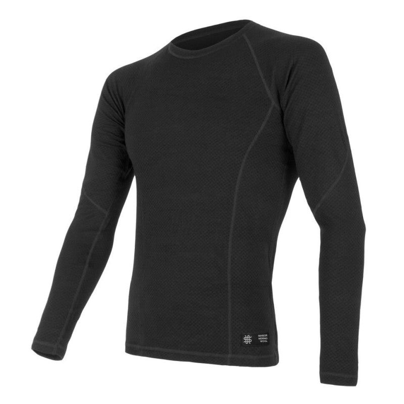Men's Sensor Merino DF Long Sleeve Thermal Shirt in Black