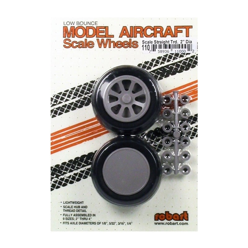 Robart ROB110 2" SCALE STRAIGHT TREAD WHEEL (pair)