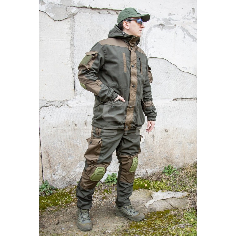 5-Piece Rugged Suit Gorka 5 Dual-Season Khaki with Knee and Elbow Pads