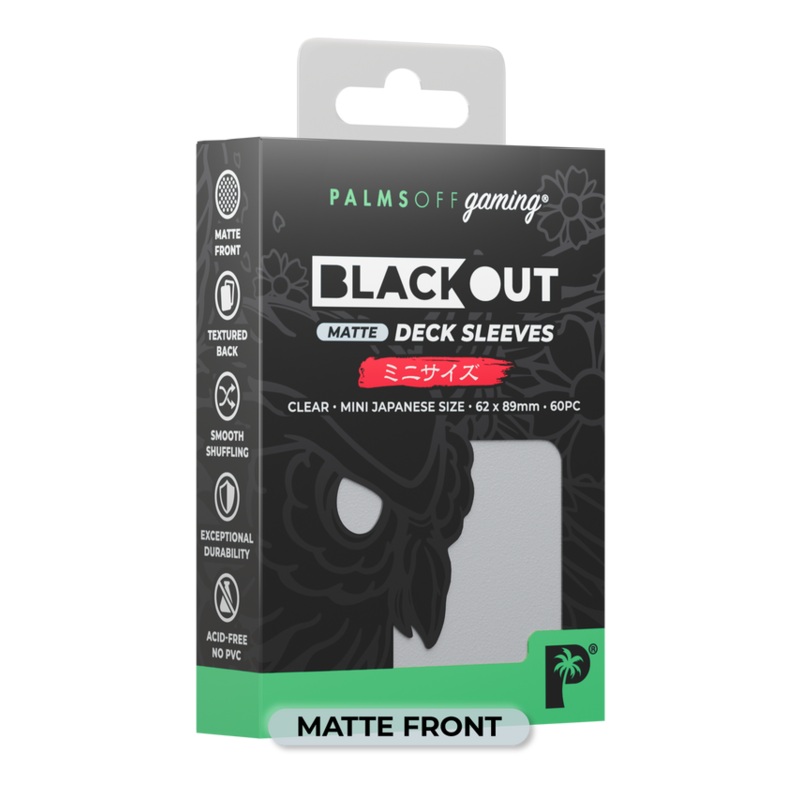 Palms Off BODS-JPN-CLR-M Blackout Deck Sleeves (60) Clear Matte Japanese Size