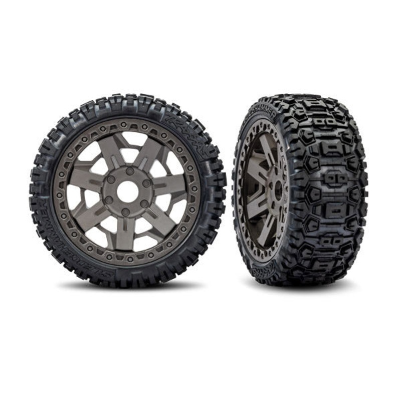 Traxxas 9071-GRAY Tires & Wheels 3.0 Gray Wheel/ Sledgehammer Beltd