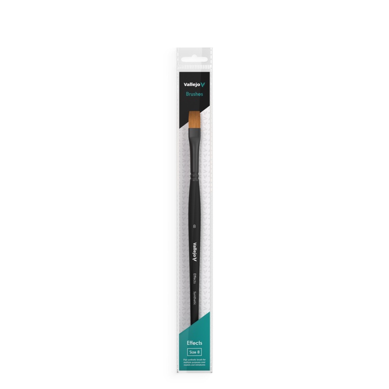 Vallejo B04008 Hobby Brushes: Effects Flat Rectangular Synthetic Brush No. 8