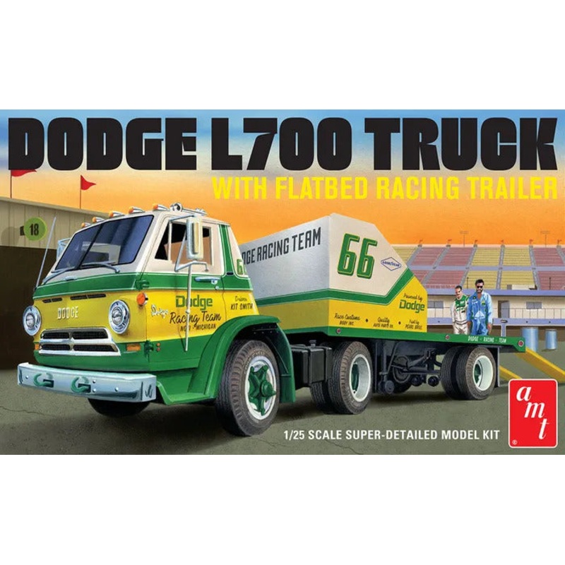 AMT 1368 1/25 66 Dodge L700 w/trailer
