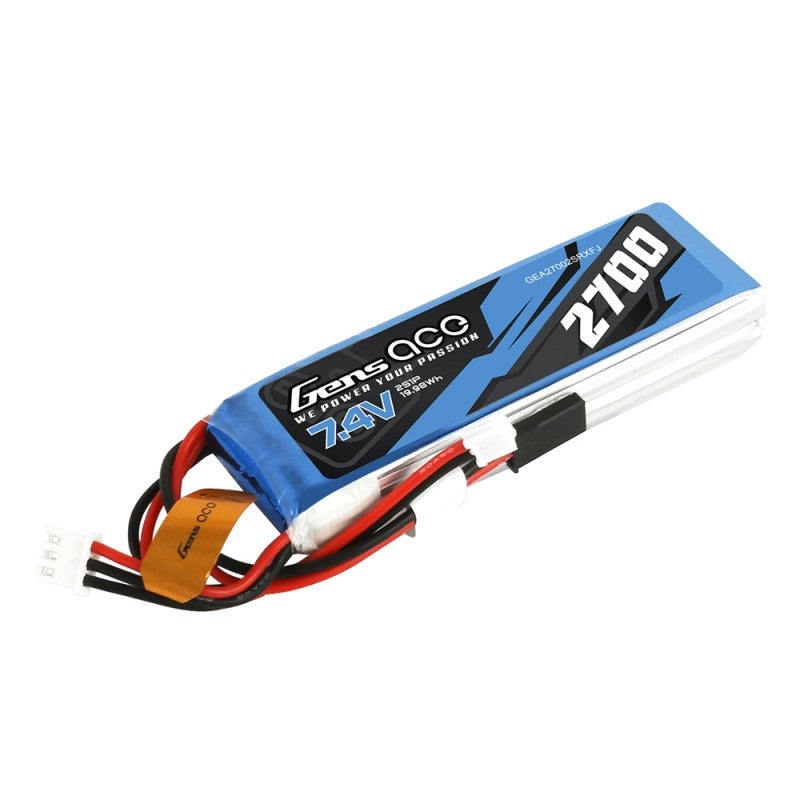 Gens Ace GA2700-2S-RX-TX Gens ace 2700mAh 7.4V 2S Lipo Transmitter Battery Pack Suit for Sanwa MT4/M11X/M12, Futaba T6J / T8FG 12FG
