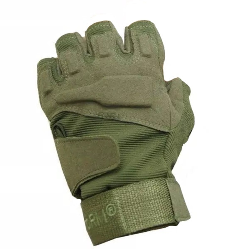 TACTICA Olive Rugged Fingerless Gloves