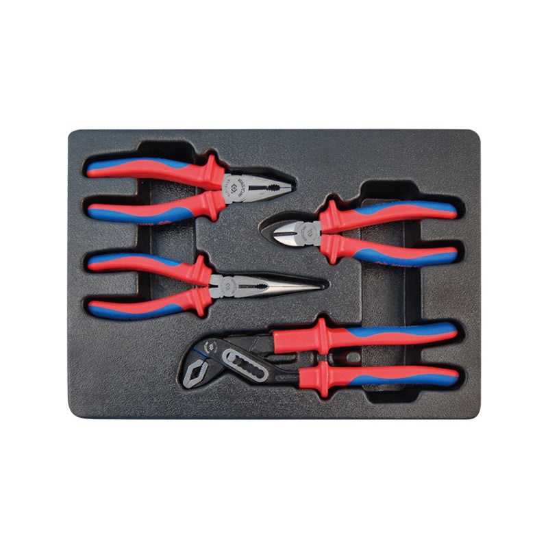 4-Piece Tool Set with Pliers, Cutters, and Utility Pliers in Storage Tray