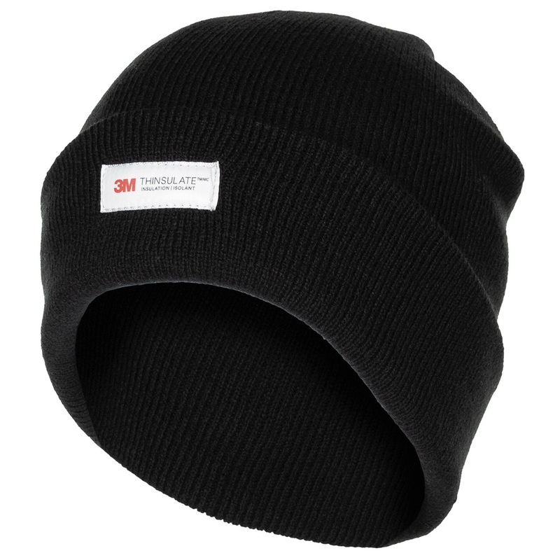Black Knit Beanie with Cuff and 3M Thinsulate Insulation