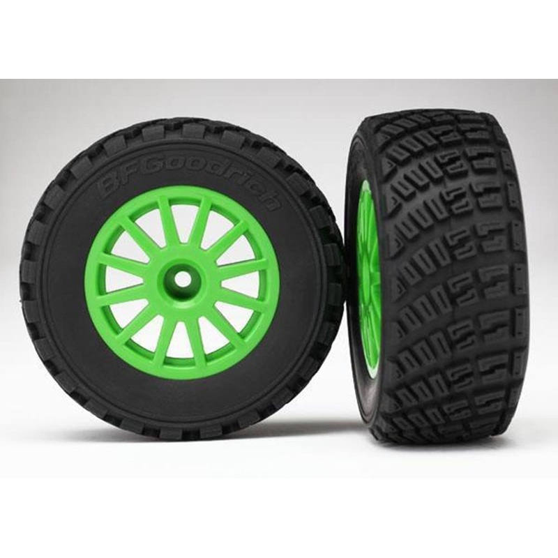 Traxxas 7473X - Green Wheels Bfgoodrich Rally Gravel Pattern Tires (2)