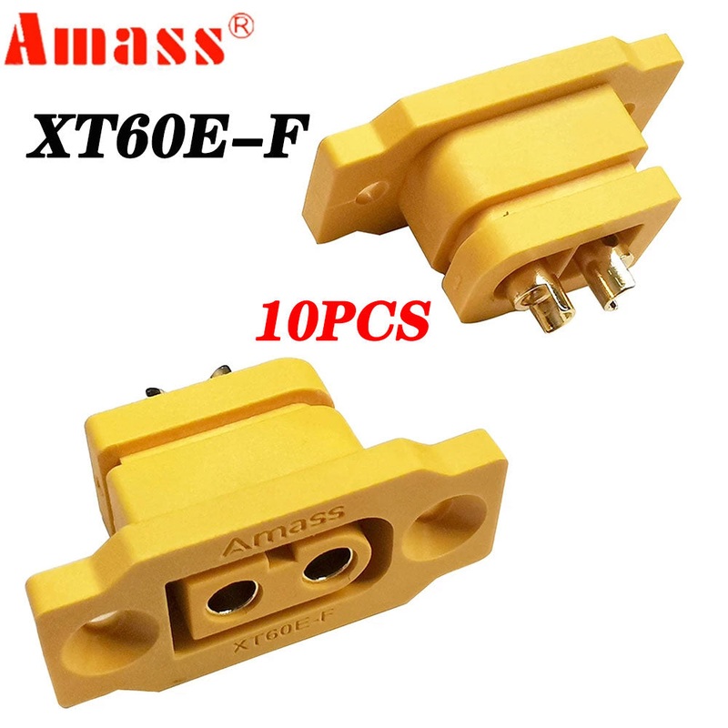 10pcs Amass XT60E-F Female Plug Large Current Gold/Brass Ni Plated Connector Power Battery Connecting Adapter for DIY RC Model 1pcs