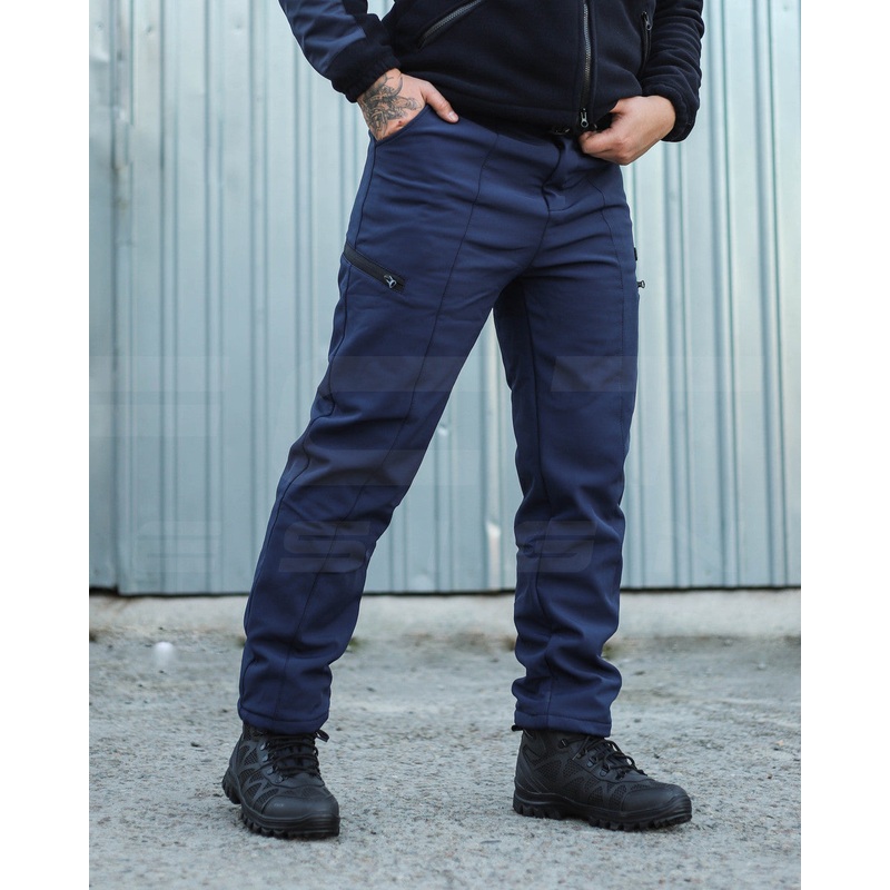 Blue Softshell Winter Pants for Emergency Services
