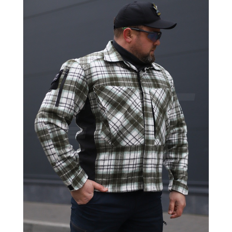 FCT Rugged Professional Flannel Shirt, Warm, Black and White Plaid