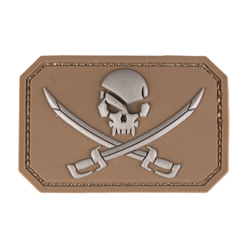 MI-TEC PVC Kull With Words Patch in Coyote Color