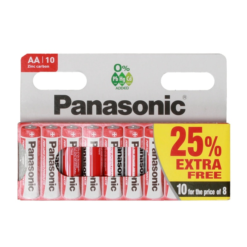Panasonic Zinc AA LR6 Batteries 10 Pack