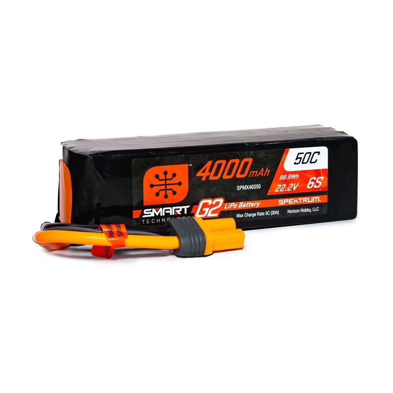 Spektrum SPMX46S50 4000mAh 6S 22.2V Smart G2 LiPo 50C; IC5