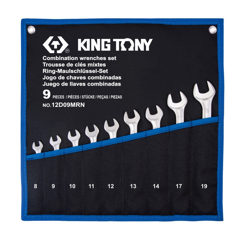 8-19 mm 9-Piece Combination Wrench Set with Nylon Pouch