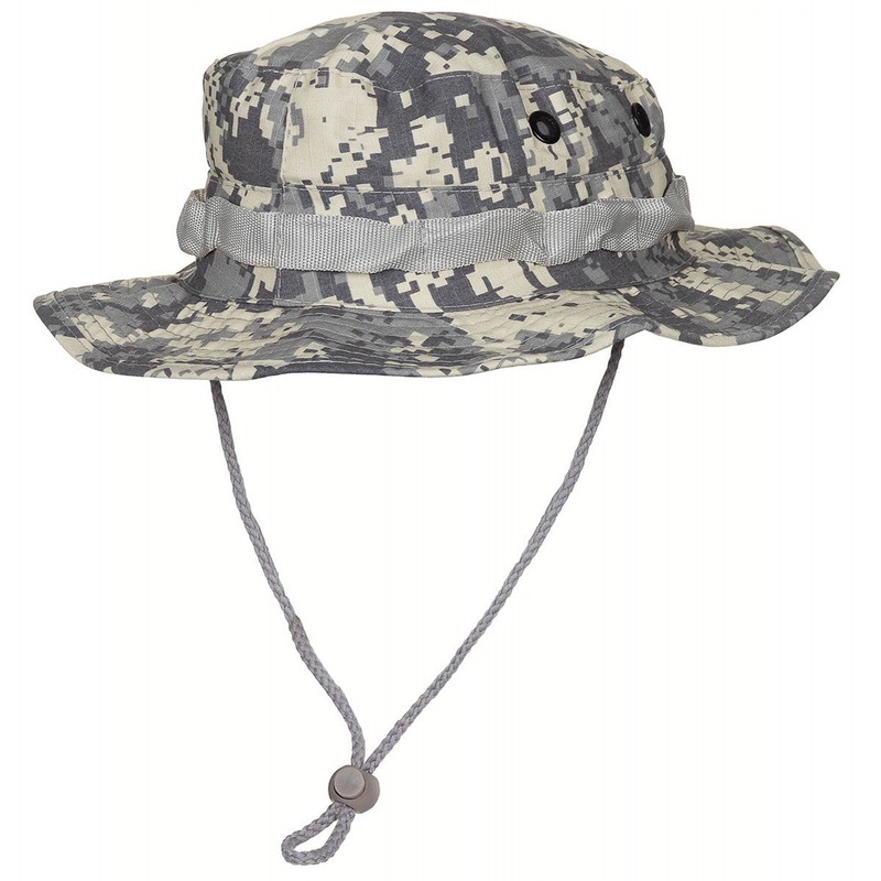 U GI Bush Hat with Wide Brim, Rip-Top, Chin Strap, AT-Digital Field Pattern