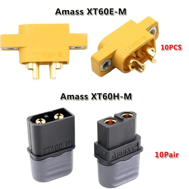 10 Pairs Amass XT60H Bullet Connector Plug With Sheath Housing+10PCS XT60E-M Mountable XT60 Male Plug Connector