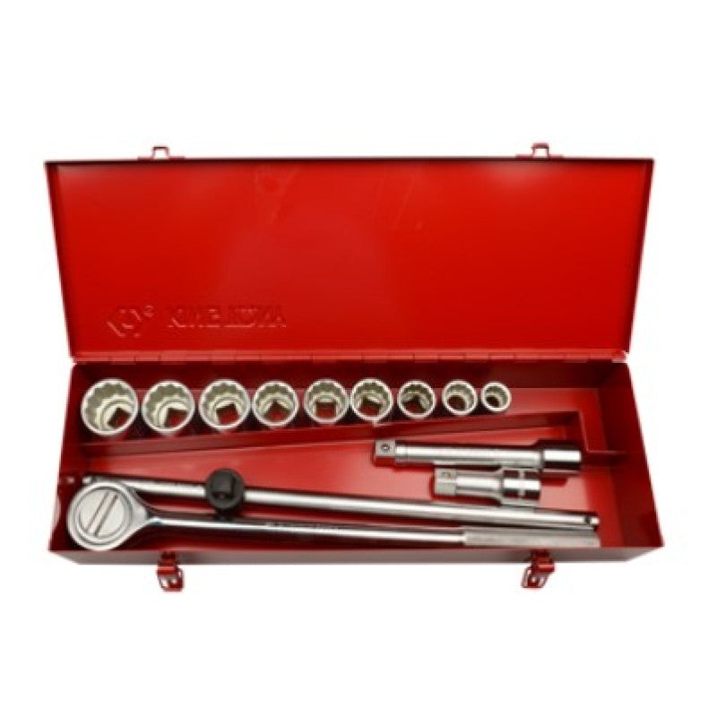 13-Piece 3/4" Hex Socket Set with Tools in Metal Case