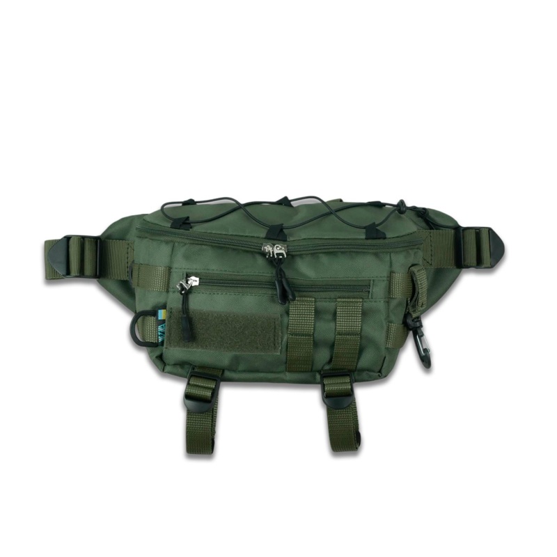 Olive Water-Resistant Waist Bag - Durable Outdoor Carrying Solution