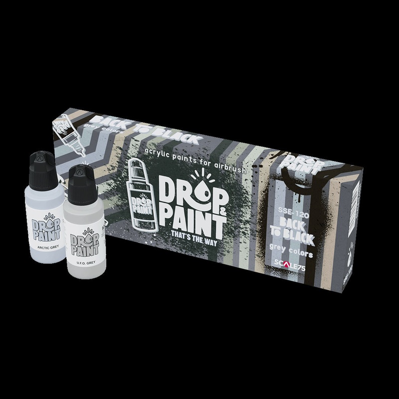 Scale 75 SSE-120 Drop and Paints Back To Black Paint Set