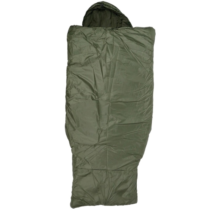 Winter Olive Hooded Sleeping Bag 2.10m x 90cm Fleece Lined