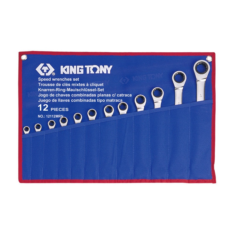 12-Piece Ratchet Combination Wrench Set (8-24mm) in Nylon Pouch