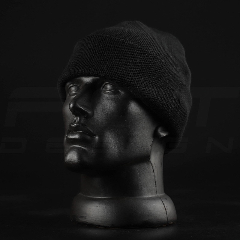 Black Knit Sports Beanie Hat