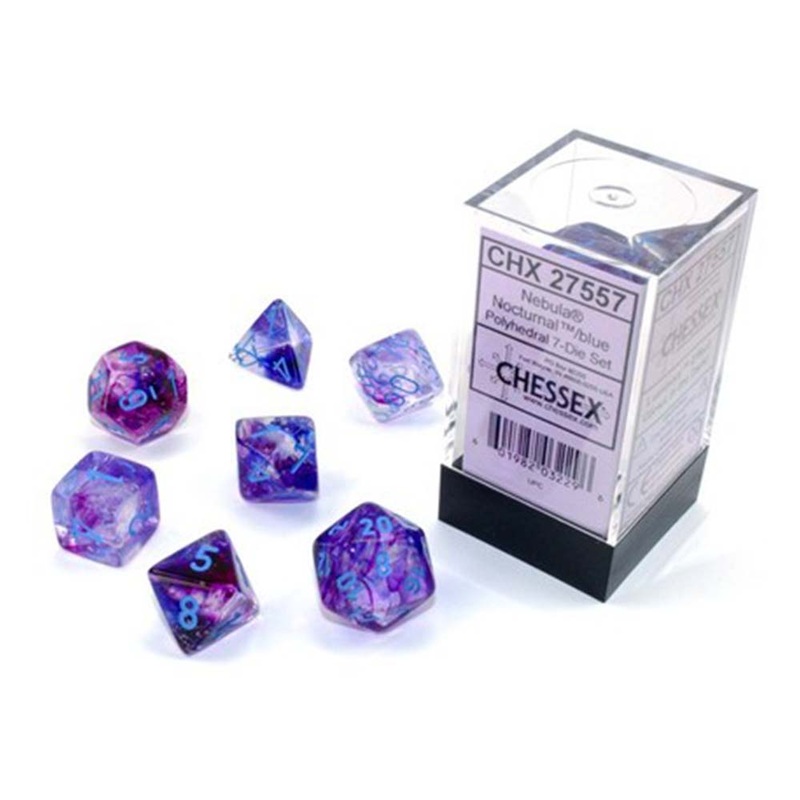 Chessex 27557 Nebula nocturnal/blue Luminary dice set