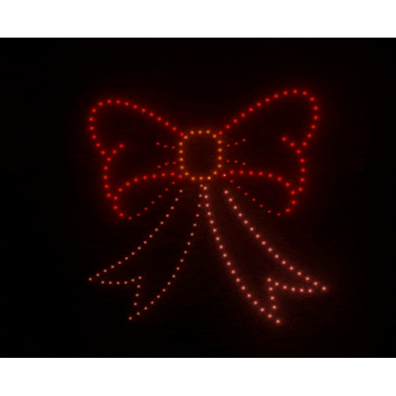 Christmas bow animation - 200 drones